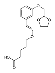 5-[(E)-[3-(1,3-dioxolan-2-ylmethoxy)phenyl]methylideneamino]oxypentanoic acid结构式