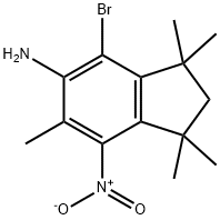 4-Bromo-1,1,3,3,6-pentamethyl-7-nitro-2,3-dihydro-1H-inden-5-ylamine picture