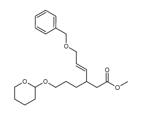 (E)-methyl 6-(benzyloxy)-3-(3-((tetrahydro-2H-pyran-2-yl)oxy)propyl)hex-4-enoate结构式