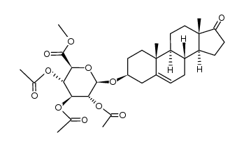 methyl 2,3,4-tri-O-acetyl-1-O-(17-oxoandrost-5-en-3β-yl)-β-D-glucopyranosiduronate结构式