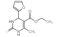 ethyl 4-(2-furyl)-6-methyl-2-thioxo-1,2,3,4-tetrahydropyrimidine-5-carboxylate (en)5-Pyrimidinecarboxylic acid, 4-(2-furanyl)-1,2,3,4-tetrahydro-6-methyl-2-thioxo-, ethyl ester (en)结构式