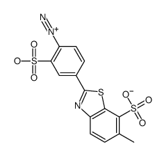 2-diazonio-5-(6-methyl-7-sulfo-1,3-benzothiazol-2-yl)benzenesulfonate结构式