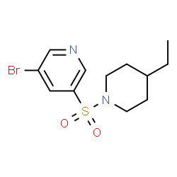 3-bromo-5-(4-ethylpiperidin-1-ylsulfonyl)pyridine结构式