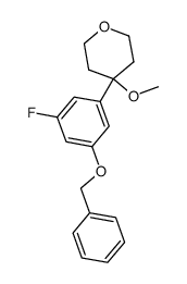 4-(3-fluoro-5-(benzyloxy)phenyl)-4-methoxy-3,4,5,6-tetrahydro-2H-pyran Structure