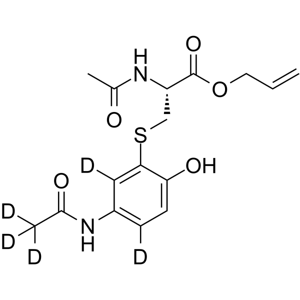 N-Acetyl-S-[3-acetamino-6-hydroxphenyl]-cysteine allyl ester-d5 Structure