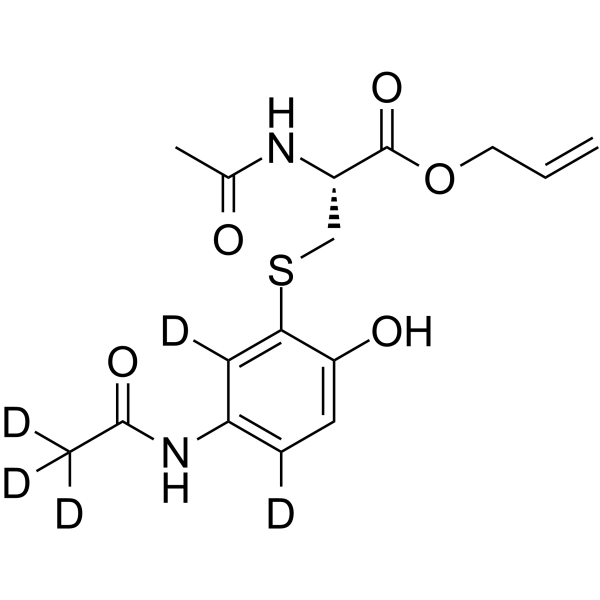 N-乙酰基-S-[3-乙酰氨基-6-羟基苯基]半胱氨酸-d5烯丙基酯结构式