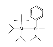 1-tert-butyl-1-((dimethylamino)(methyl)(phenyl)stannyl)-1-isopropyl-N,N-dimethylsilanamine Structure