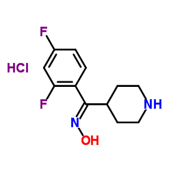 2,4-Difluorophenyl-(4-piperidinyl) methanone oxime hydrochloride structure