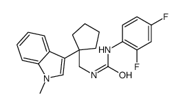 1-(2,4-difluorophenyl)-3-[[1-(1-methylindol-3-yl)cyclopentyl]methyl]urea结构式