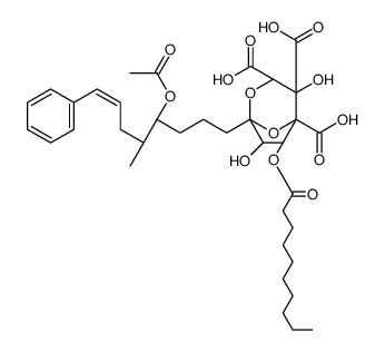 (1R,3S,4S,5S,6R,7R)-1-[(E)-4-acetyloxy-5-methyl-8-phenyloct-7-enyl]-6-decanoyloxy-4,7-dihydroxy-2,8-dioxabicyclo[3.2.1]octane-3,4,5-tricarboxylic acid结构式