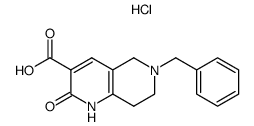 6-benzyl-5,6,7,8-tetrahydro-2(1H)-oxo-1,6-naphthyridine-3-carboxylic acid hydrochloride Structure