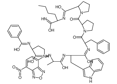 Bz-Dab(nbd)-ala-trp-phe-pro-pro-nle-NH2 structure