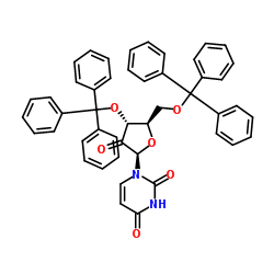 1-(3,5-Di-O-trityl-β-D-erythro-pentofuranosyl-2-ulose)-2,4(1H,3H)-pyrimidinedione结构式