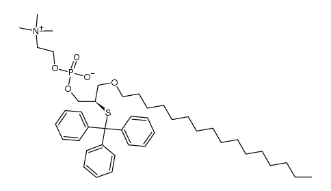 1-O-hexadecyl-2-S-trityl-sn-2-thioglycero-3-O-phosphocholine结构式