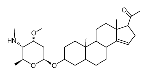 3β-[[3-O-Methyl-4-(methylamino)-2,4,6-trideoxy-β-D-ribo-hexopyranosyl]oxy]-5α-pregnan-14-en-20-one structure