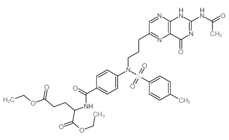 diethyl 2-[[4-[3-(2-acetamido-4-oxo-1H-pteridin-6-yl)propyl-(4-methylphenyl)sulfonyl-amino]benzoyl]amino]pentanedioate picture