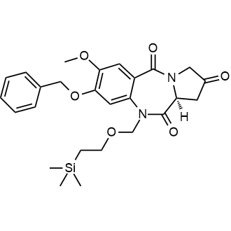 (S)-8-(苄氧基)-7-甲氧基-10-((2-(三甲基硅基)乙氧基)甲基)-1H苯并吡咯并[1,2-a][1,4]二氮杂卓-2,5,11(3H,10H,11aH)-三酮结构式