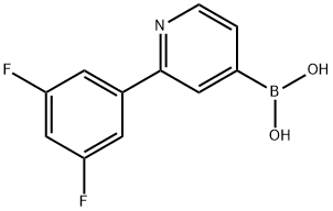 2-(3,5-Difluorophenyl)pyridine-4-boronic acid结构式
