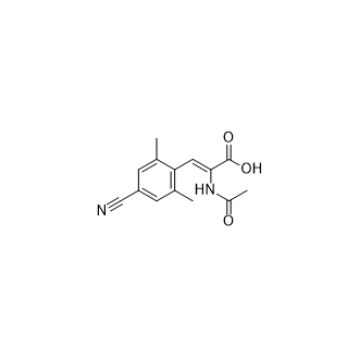 (Z)-2-acetamido-3-(4-cyano-2,6-dimethylphenyl)acrylic acid Structure