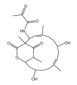 N-[(6Z,12Z)-3,9-dihydroxy-6,12,15,18-tetramethyl-16,19-dioxo-17-oxabicyclo[13.2.2]nonadeca-6,12-dien-14-yl]-2-oxopropanamide Structure