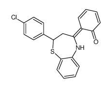 6-[2-(4-chlorophenyl)-3,5-dihydro-2H-1,5-benzothiazepin-4-ylidene]cyclohexa-2,4-dien-1-one结构式