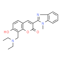 8-((diethylamino)methyl)-7-hydroxy-3-(1-methyl-1H-benzo[d]imidazol-2-yl)-2H-chromen-2-one Structure