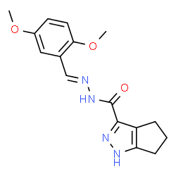 (E)-N-(2,5-dimethoxybenzylidene)-1,4,5,6-tetrahydrocyclopenta[c]pyrazole-3-carbohydrazide结构式