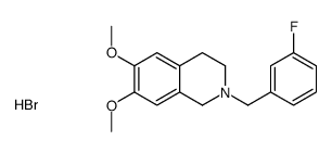 2-[(3-fluorophenyl)methyl]-6,7-dimethoxy-1,2,3,4-tetrahydroisoquinolin-2-ium,bromide Structure