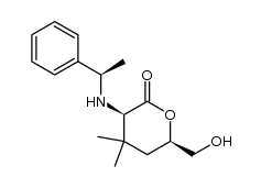 (3R,6R)-6-(hydroxymethyl)-4,4-dimethyl-3-(((R)-1-phenylethyl)amino)tetrahydro-2H-pyran-2-one Structure