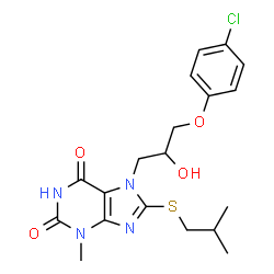 7-(3-(4-chlorophenoxy)-2-hydroxypropyl)-8-(isobutylthio)-3-methyl-3,7-dihydro-1H-purine-2,6-dione picture