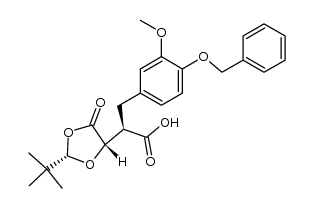 (R)-3-(4-(benzyloxy)-3-methoxyphenyl)-2-((2S,4S)-2-(tert-butyl)-5-oxo-1,3-dioxolan-4-yl)propanoic acid Structure