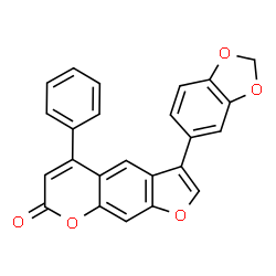 3-(1,3-benzodioxol-5-yl)-5-phenylfuro[3,2-g]chromen-7-one结构式