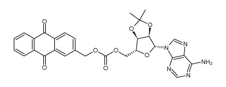 5'-(anthraquinon-2-ylmethoxycarbonyl)-2',3'-O-isopropylideneadenosine结构式