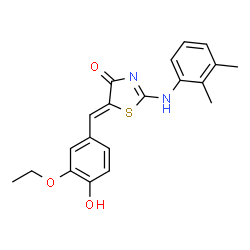 (5Z)-2-[(2,3-Dimethylphenyl)amino]-5-(3-ethoxy-4-hydroxybenzylidene)-1,3-thiazol-4(5H)-one结构式