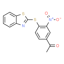 1-[4-(1,3-benzothiazol-2-ylsulfanyl)-3-nitrophenyl]ethanone结构式