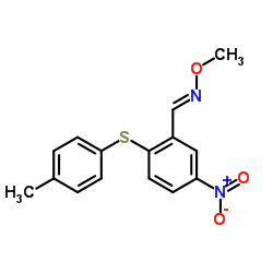 (E)-N-Methoxy-1-{2-[(4-methylphenyl)sulfanyl]-5-nitrophenyl}methanimine Structure