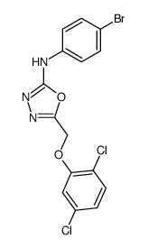 (4-Bromo-phenyl)-[5-(2,5-dichloro-phenoxymethyl)-[1,3,4]oxadiazol-2-yl]-amine结构式