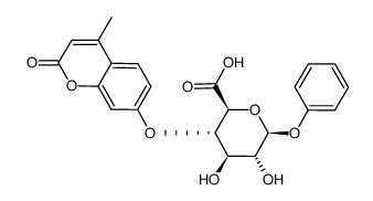 phenyl 4-methylumbelliferyl-β-D-glucopyranosiduronic acid结构式