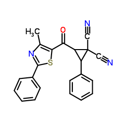 2-[(4-Methyl-2-phenyl-1,3-thiazol-5-yl)carbonyl]-3-phenyl-1,1-cyclopropanedicarbonitrile结构式