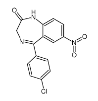 7-nitro-1,3-dihydro-5-(4-chlorophenyl)-2H-1,4-benzodiazepin-2-one结构式