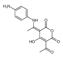 5-acetyl-3-[1-(p-aminophenylamino)ethylidene]-4-hydroxy-2H-pyran-2,6(3H)-dione结构式