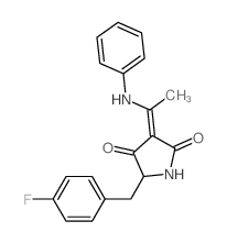 2,4-Pyrrolidinedione,5-[(4-fluorophenyl)methyl]-3-[1-(phenylamino)ethylidene]- structure