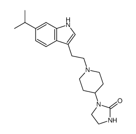 1-{1-[2-(6-isopropyl-indol-3-yl)-ethyl]-piperidin-4-yl}-imidazolidin-2-one结构式