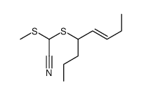 2-methylsulfanyl-2-oct-5-en-4-ylsulfanylacetonitrile Structure