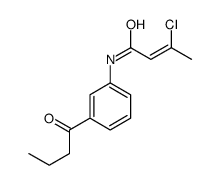 N-(3-butanoylphenyl)-3-chlorobut-2-enamide结构式