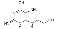 2,5-diamino-6-(2-hydroxyethylamino)-1H-pyrimidin-4-one结构式