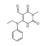 6-(N-ethyl-anilino)-3-methyl-2,4-dioxo-1,2,3,4-tetrahydro-pyrimidine-5-carbaldehyde结构式