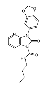 3-benzo[1,3]dioxol-5-yl-2-oxo-2,3-dihydro-imidazo[4,5-b]pyridine-1-carboxylic acid butylamide结构式