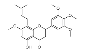 5-hydroxy-3',4',5',7-tetramethoxy-8-prenylflavanone结构式