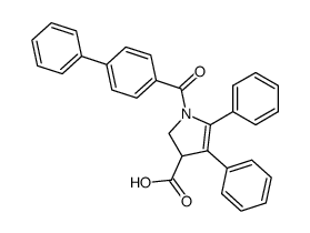 1-(biphenyl-4-carbonyl)-4,5-diphenyl-2,3-dihydro-pyrrole-3-carboxylic acid结构式